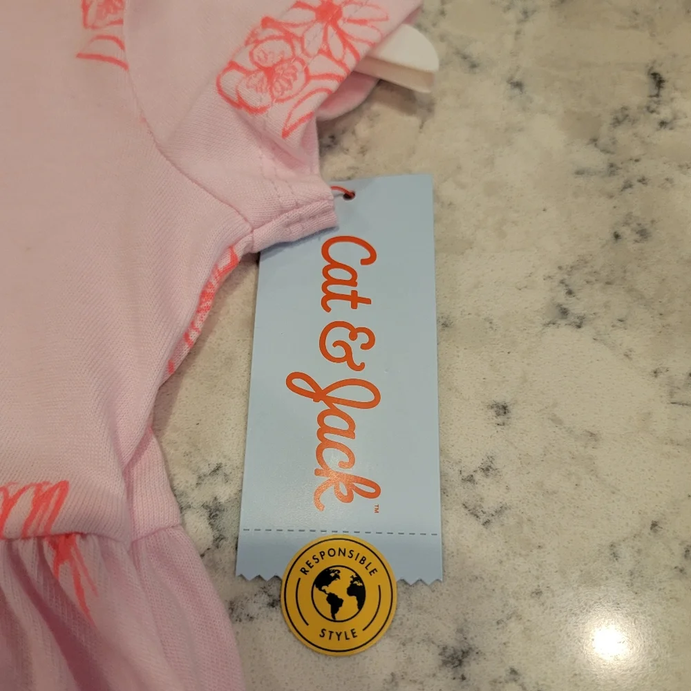 Cat & Jack Pink Floral Dress With Bottoms Size 18 Months NWT!